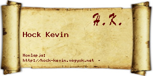 Hock Kevin névjegykártya